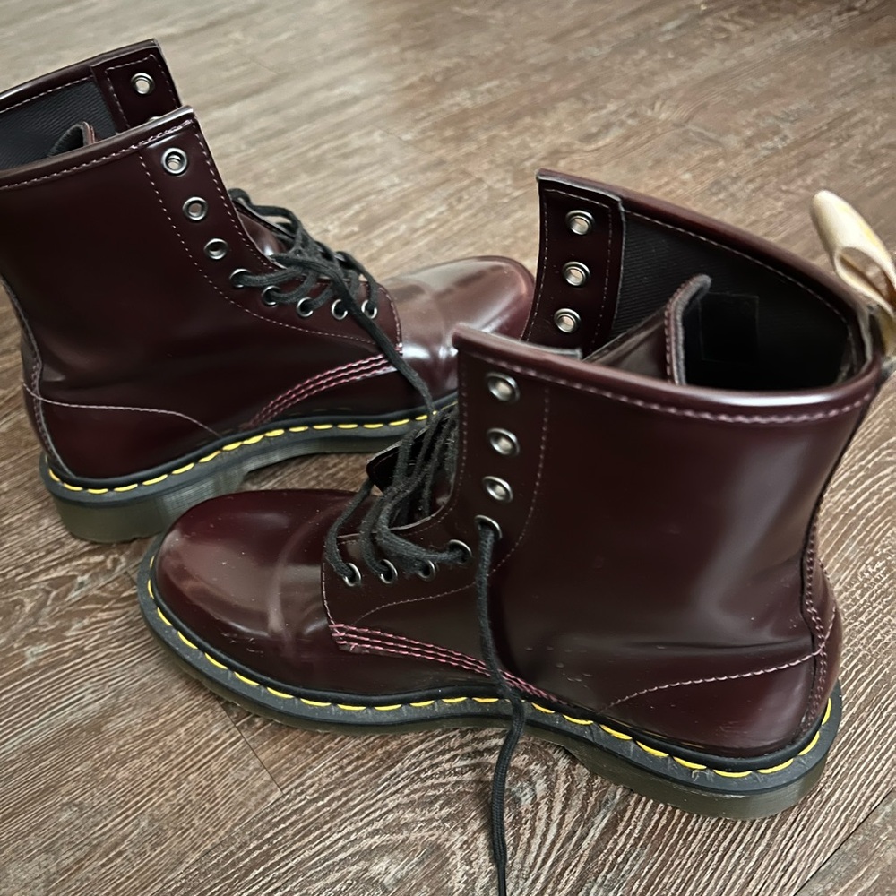 Dr. Martens Burgundy Leather Boots
